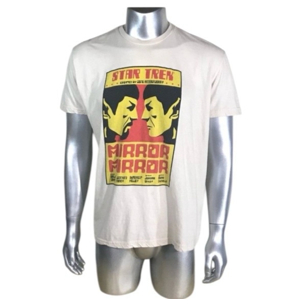 Star Trek Mirror Mirror Spock Crew Neck T Shirt Medium Large Off White Cream